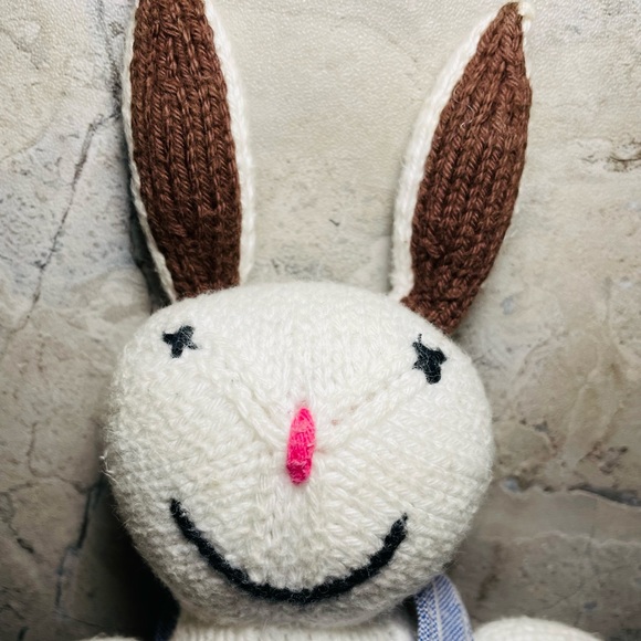 Vintage - Blossom Inspirations Knit Bunny -Plush Rabbit 12” Hand knitted in Peru - Picture 2 of 7